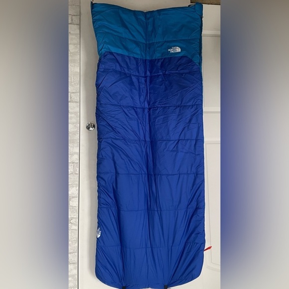NEW The North Face Youth Dolomite 20F/-7C Sleeping Bag Light/Dark Blue Zip W/Bag - Picture 4 of 12